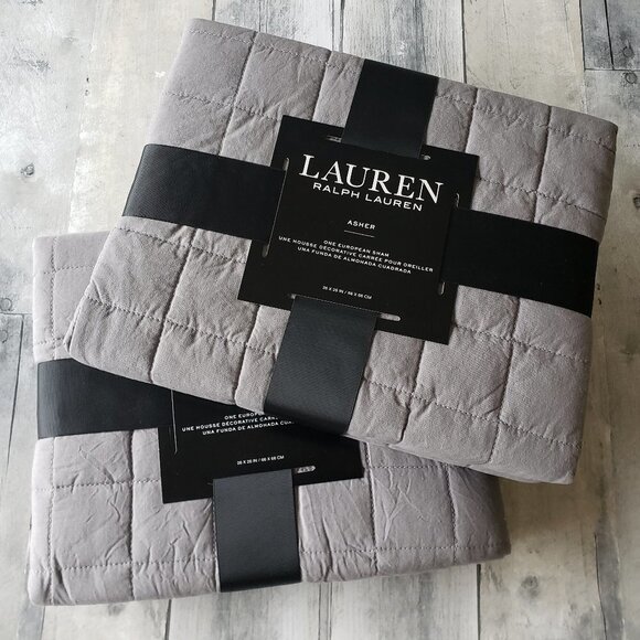 Ralph Lauren Other - NWT - Ralph Lauren (set of 2) Asher Grey European Sham 26"x26" 100% Cotton